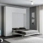 Letto a Una Piazza e Mezza a Scomparsa Verticale con Colonna e Pensile - Magicompare Viadurini