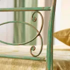 Letto a una piazza e mezzo in ferro battuto verde rame Gabriella Viadurini