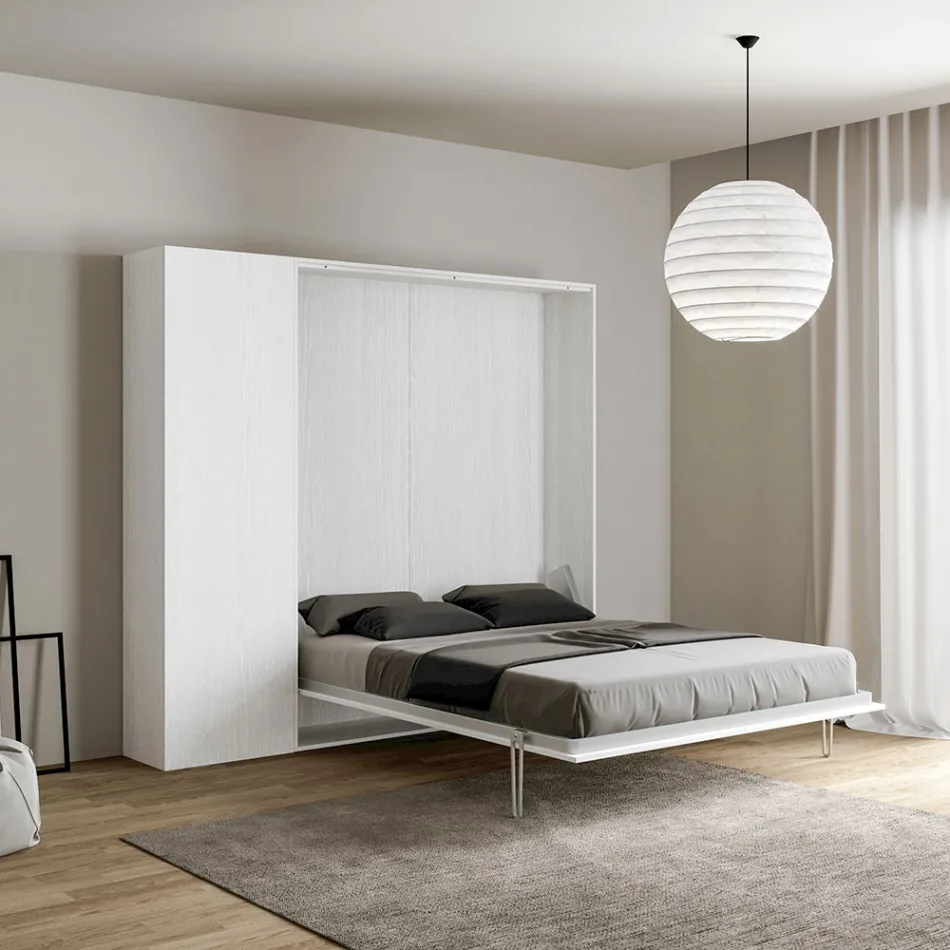 Letto Alla Francese a Scomparsa Verticale con Colonna - Magicompare Viadurini