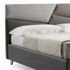 Letto con Contenitore Matrimoniale Imbottito in Ecopelle Made in Italy – Raggino Viadurini