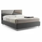 Letto con Contenitore Matrimoniale Imbottito in Ecopelle Made in Italy – Raggino Viadurini