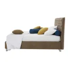 Letto Contenitore Matrimoniale Imbottito Tessuto o Ecopelle Made in Italy – Euro Viadurini