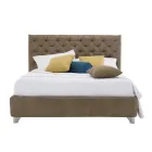 Letto Contenitore Matrimoniale Imbottito Tessuto o Ecopelle Made in Italy – Euro Viadurini
