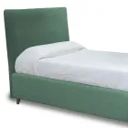 Letto da Una Piazza con Testiera in Tessuto Realizzato in Italia - Fiuto Viadurini