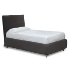 Letto da Una Piazza con Testiera in Tessuto Realizzato in Italia - Fiuto Viadurini