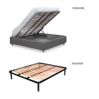 Letto da Una Piazza e Mezza con Testata Imbottita e Piedini Made in Italy - Aaron Viadurini