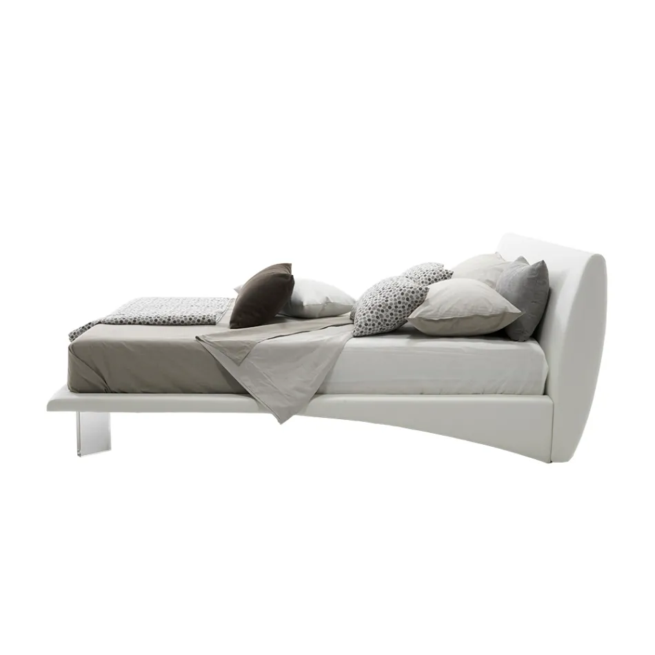 Letto Imbottito Matrimoniale in Ecopelle o Tessuto Made in Italy – Armonica Viadurini