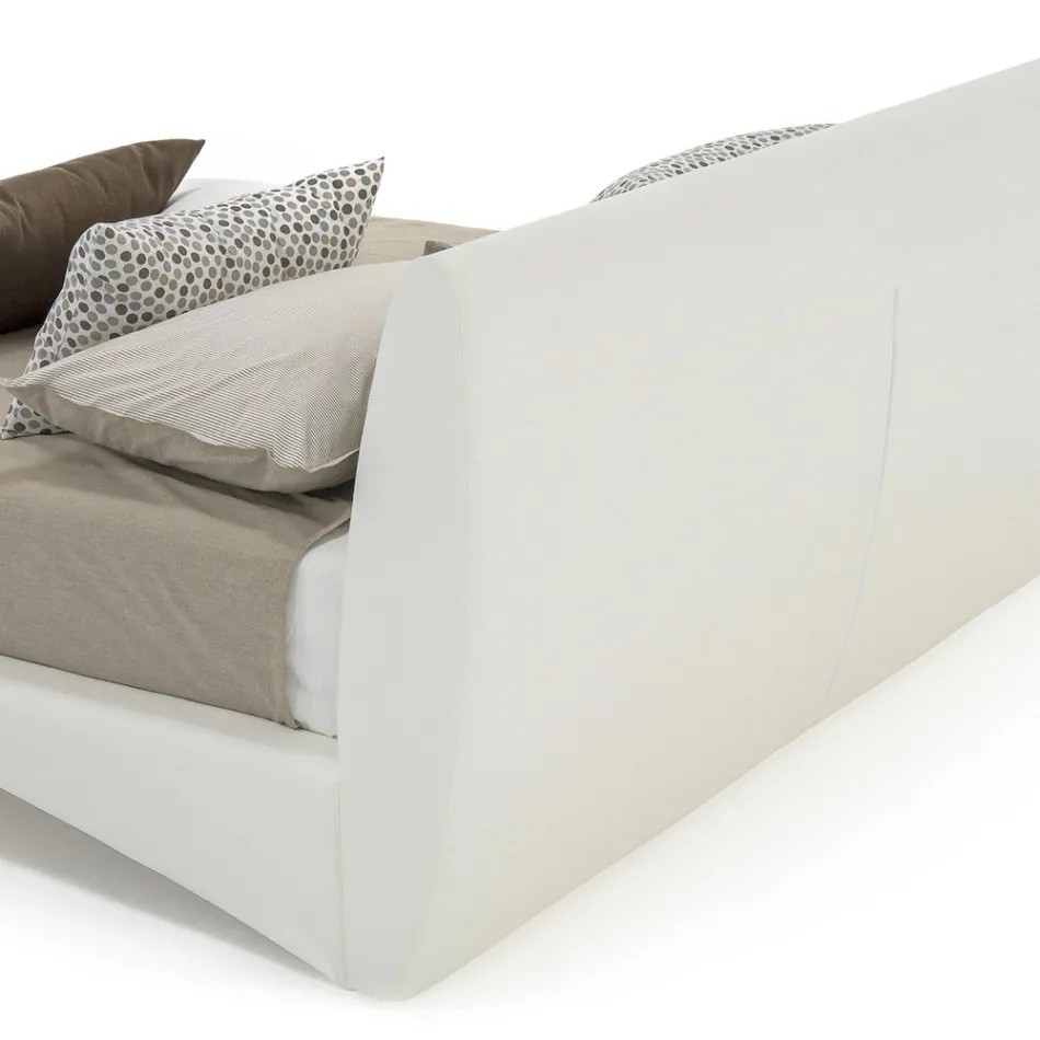 Letto Imbottito Matrimoniale in Ecopelle o Tessuto Made in Italy – Armonica Viadurini