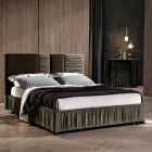 Letto Imbottito Matrimoniale Moderno con Pieghe o Trapuntato di Design - Thomas Viadurini