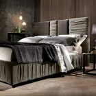 Letto Imbottito Matrimoniale Moderno con Pieghe o Trapuntato di Design - Thomas Viadurini