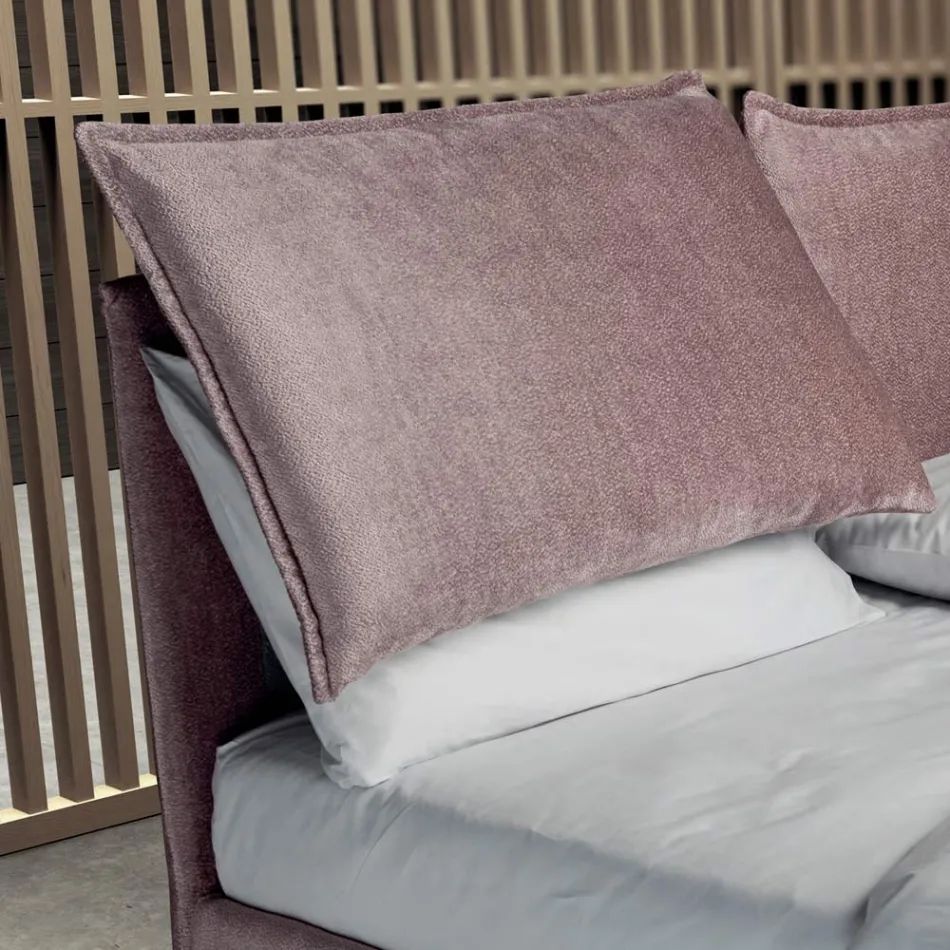Letto Matrimoniale 160x190 con 2 Soffici Cuscinoni con Balza Perimetrale - Ernesta Viadurini