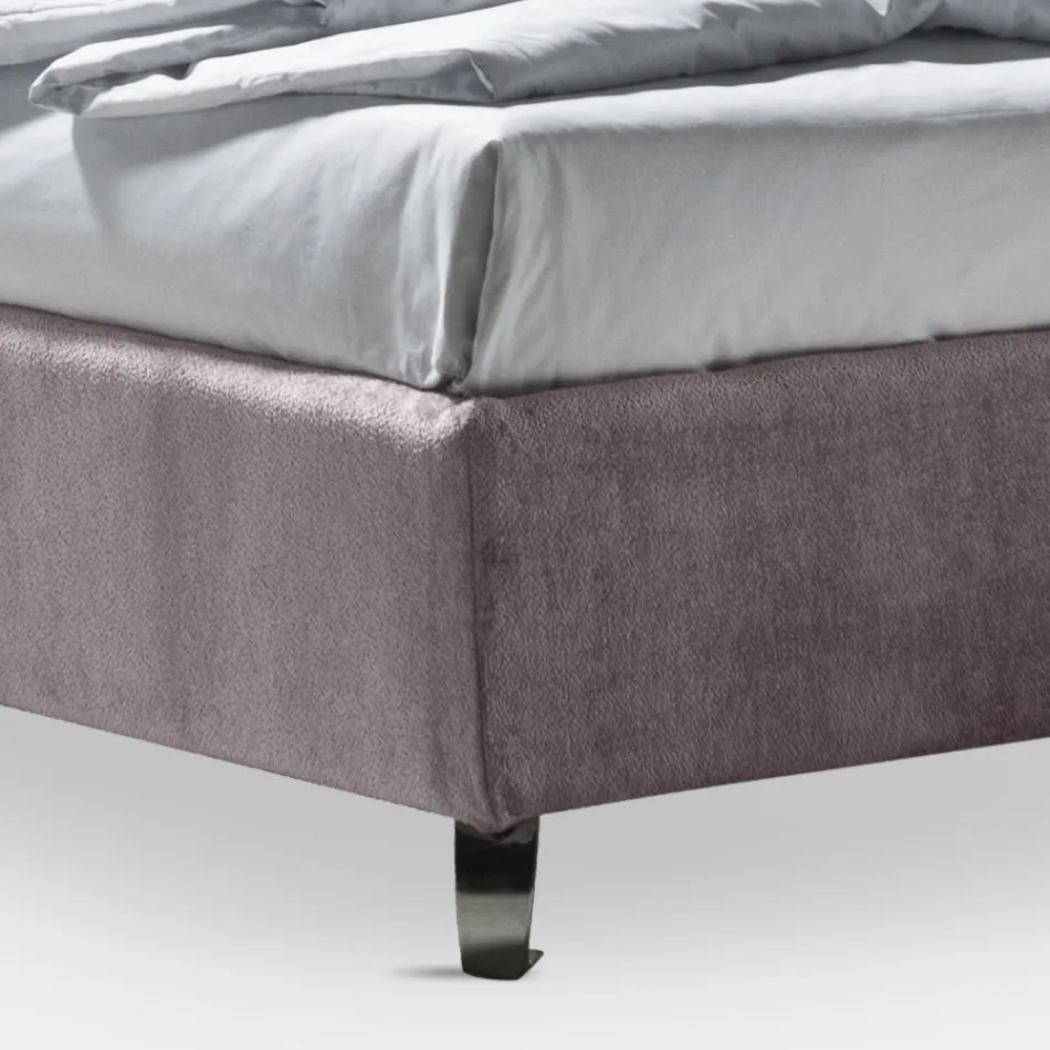Letto Matrimoniale 160x190 con 2 Soffici Cuscinoni con Balza Perimetrale - Ernesta Viadurini