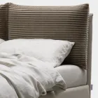 Letto Matrimoniale 160x190 con 2 Soffici Cuscinoni nella Testata - Tramonti Viadurini