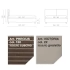 Letto Matrimoniale 160x190 con 2 Soffici Cuscinoni nella Testata - Tramonti Viadurini