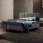 Letto Matrimoniale 160x190 con 2 Strisce Bicolore Verticali e Parallele - Paolo Viadurini