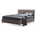 Letto Matrimoniale 160x190 con Lavorazione a Trapuntatura Geometrica - Ciottolino Viadurini