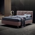 Letto Matrimoniale 160x190 con Lavorazione a Trapuntatura Geometrica - Ciottolino
