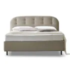 Letto Matrimoniale 160x190 con Linee Ricurve e Bottoni Made in Italy - Oriente Viadurini