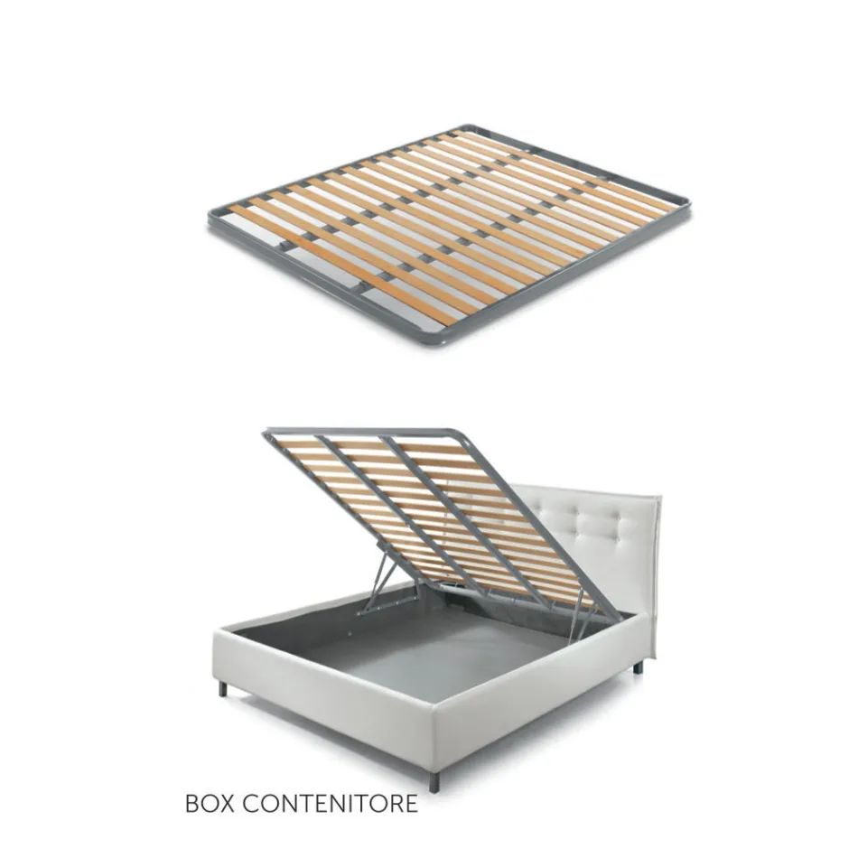 Letto Matrimoniale 160x190 con Linee Ricurve e Doppia Fascia Trapuntata - Gioie Viadurini