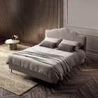 Letto Matrimoniale 160x190 con Testata a Balza Perimetrale Made in Italy - Riposo Viadurini