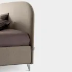 Letto Matrimoniale 160x190 con Testata a Linee Ricurve Made in Italy - Oriente Viadurini