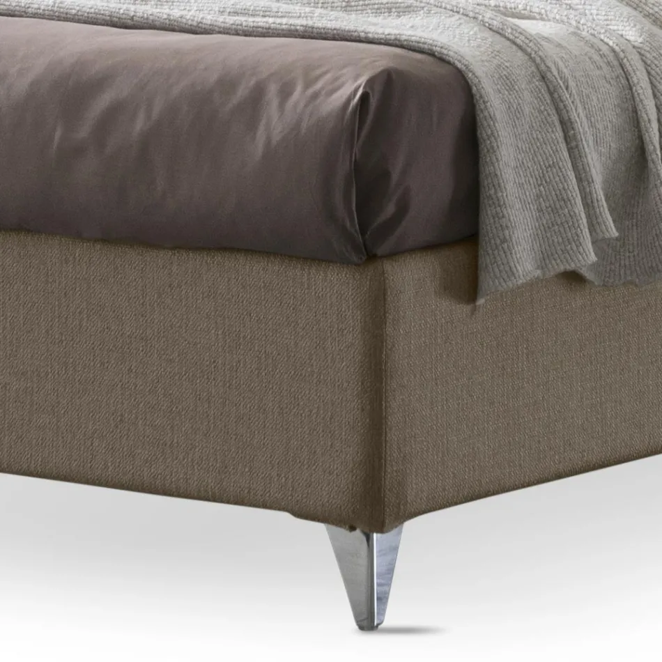 Letto Matrimoniale 160x190 con Testata a Linee Ricurve Made in Italy - Oriente Viadurini