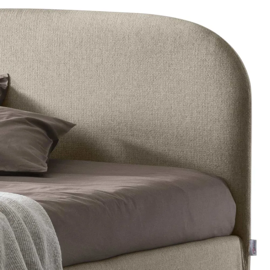 Letto Matrimoniale 160x190 con Testata a Linee Ricurve Made in Italy - Oriente Viadurini