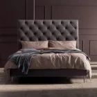 Letto Matrimoniale 160x190 con Testata Alta e Trapuntata Made in Italy - Sallie Viadurini