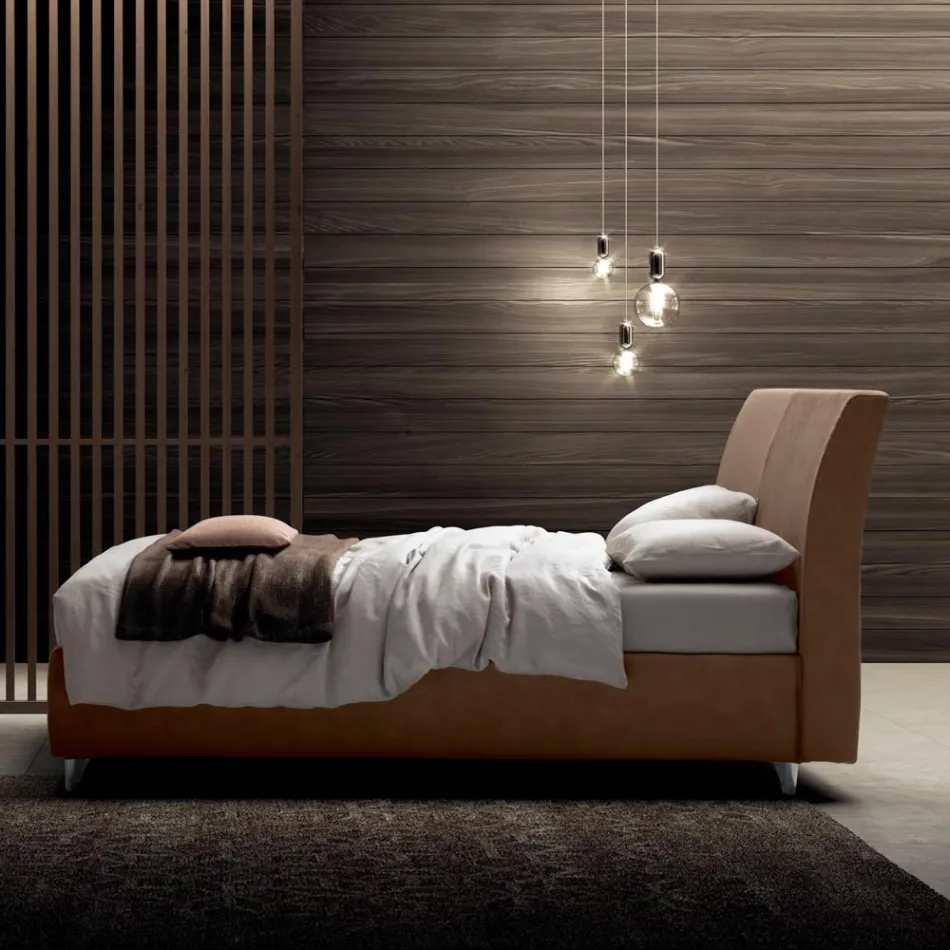Letto Matrimoniale 160x190 con Testata Curva e di Importante Spessore - Magie Viadurini