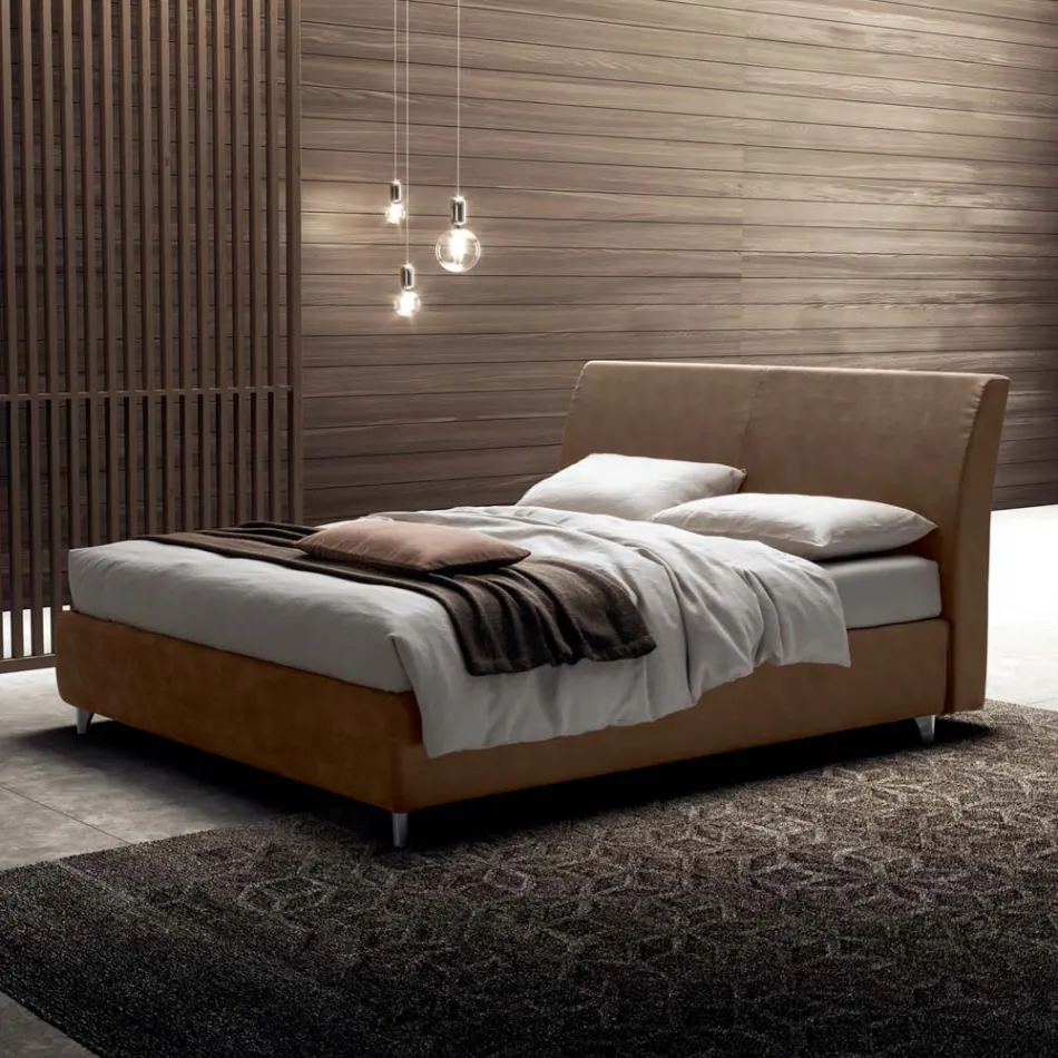 Letto Matrimoniale 160x190 con Testata Curva e di Importante Spessore - Magie Viadurini