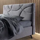 Letto Matrimoniale 160x190 con Trapuntatura di Curve ad Incroci - Girasole Viadurini