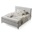 Letto Matrimoniale 160x190 in Tessuto con Piedi in Metallo Made in Italy - Sogni Viadurini