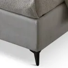 Letto Matrimoniale 160x190 in Tessuto con Piedi in Metallo Made in Italy - Sogni Viadurini