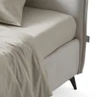 Letto Matrimoniale 160x190 in Tessuto con Piedi in Metallo Made in Italy - Sogni Viadurini