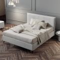 Letto Matrimoniale 160x190 in Tessuto con Piedi in Metallo Made in Italy - Sogni
