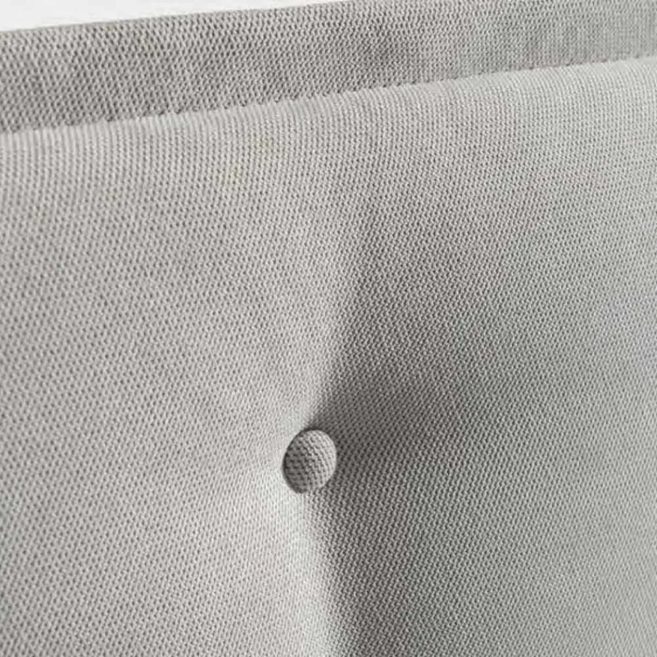 Letto Matrimoniale 160x190 in Tessuto con Testata con Bottoni Made in Italy - Sogni Viadurini