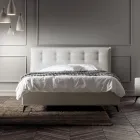 Letto Matrimoniale 160x190 in Tessuto con Testata con Bottoni Made in Italy - Sogni Viadurini