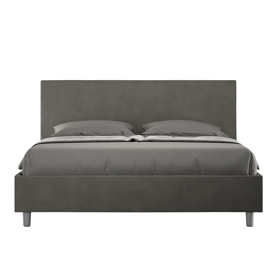 Letto Matrimoniale 160x200 cm con Testata in Microfibra Made in Italy - Pallone Viadurini