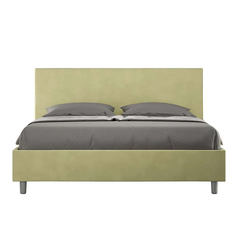 Letto Matrimoniale 160x200 cm con Testata in Microfibra Made in Italy - Pallone Viadurini