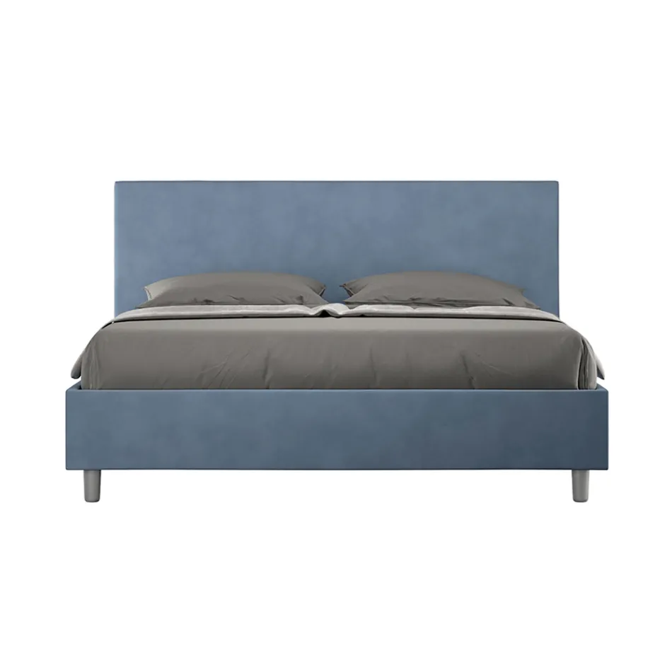 Letto Matrimoniale 160x200 cm con Testata in Microfibra Made in Italy - Pallone Viadurini