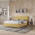 Letto Matrimoniale 160x200 cm con Testata in Microfibra Made in Italy - Pallone