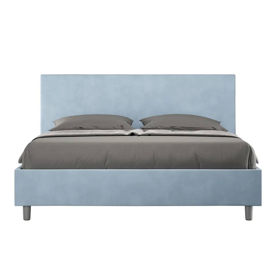 Letto Matrimoniale 160x200 cm con Testata in Microfibra Made in Italy - Pallone Viadurini