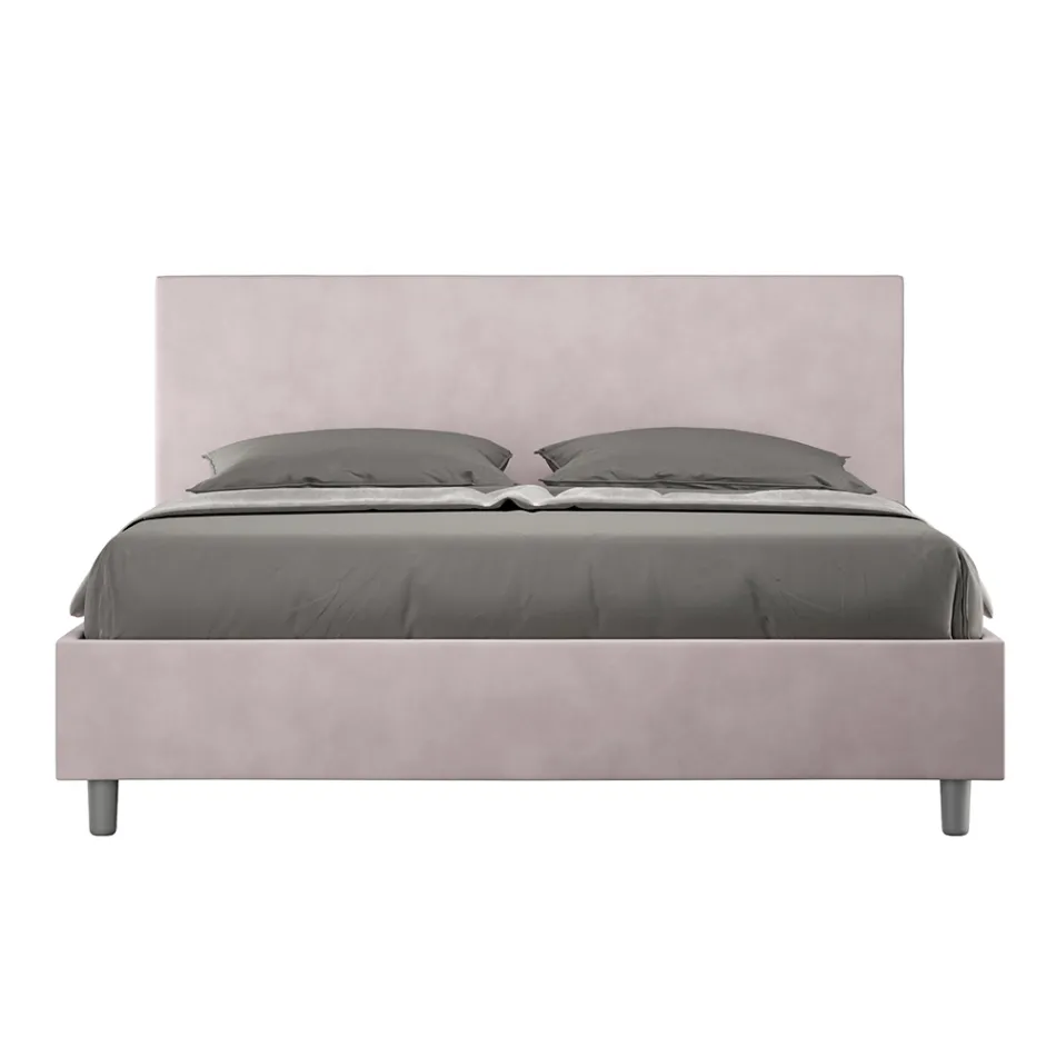 Letto Matrimoniale 160x200 cm con Testata in Microfibra Made in Italy - Pallone Viadurini