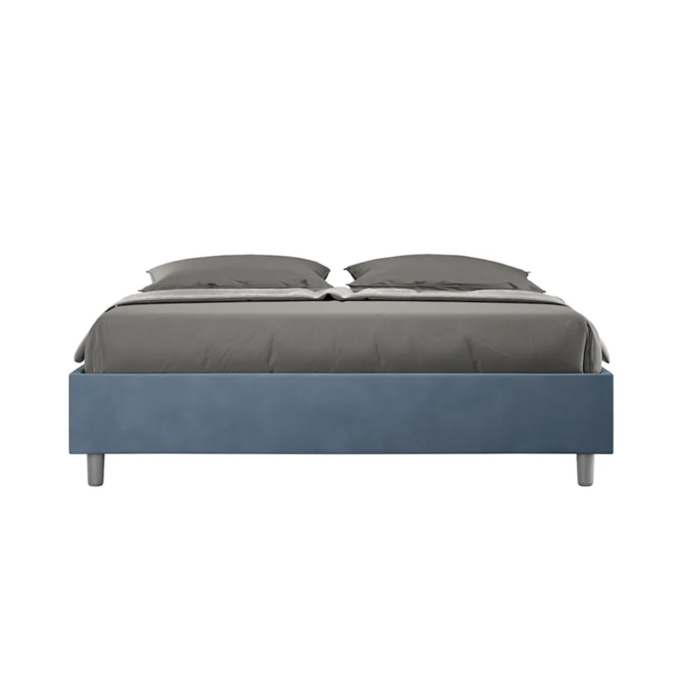 Letto Matrimoniale 160x200 cm Rivestito in Microfibra Made in Italy - Atleta Viadurini