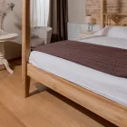 Letto Matrimoniale 160x200 con Baldacchino in Legno Teak Massello - Acquarello Viadurini