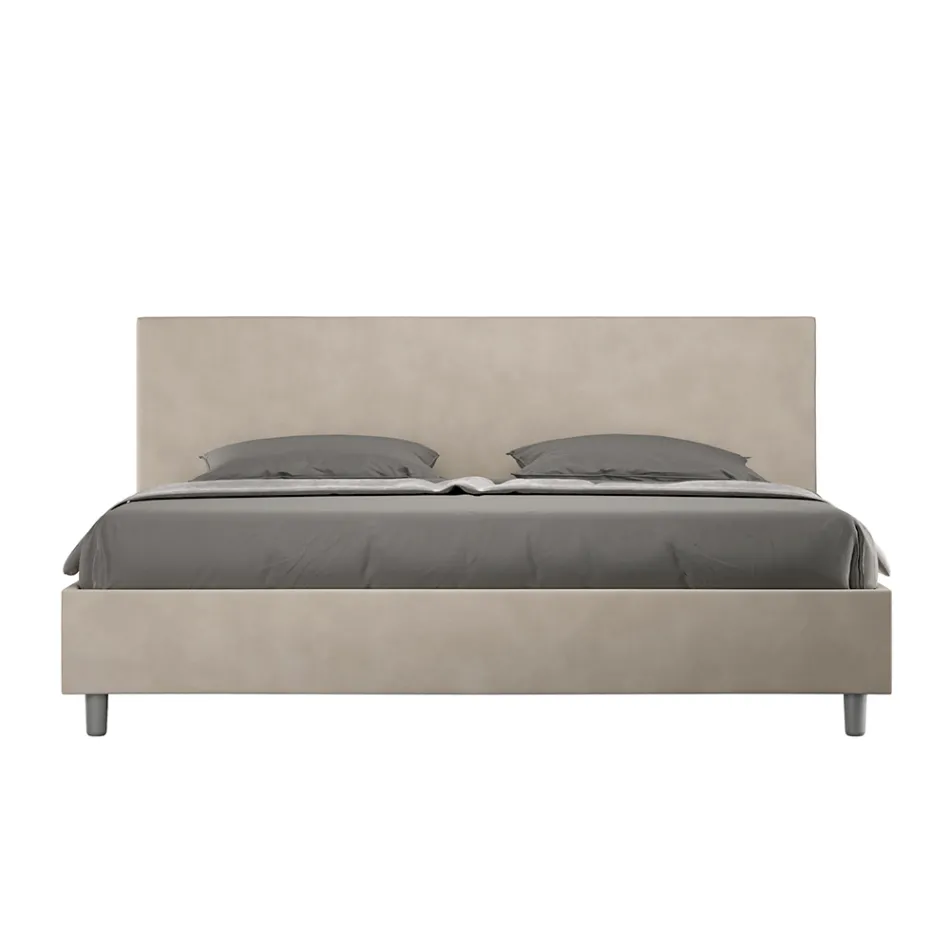 Letto Matrimoniale 180x200 cm con Testata in Microfibra Made in Italy - Pallone Viadurini