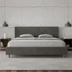 Letto Matrimoniale 180x200 cm con Testata in Microfibra Made in Italy - Pallone Viadurini