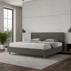 Letto Matrimoniale 180x200 cm con Testata in Microfibra Made in Italy - Pallone Viadurini