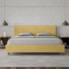 Letto Matrimoniale 180x200 cm con Testata in Microfibra Made in Italy - Pallone Viadurini