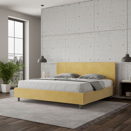 Letto Matrimoniale 180x200 cm con Testata in Microfibra Made in Italy - Pallone Viadurini